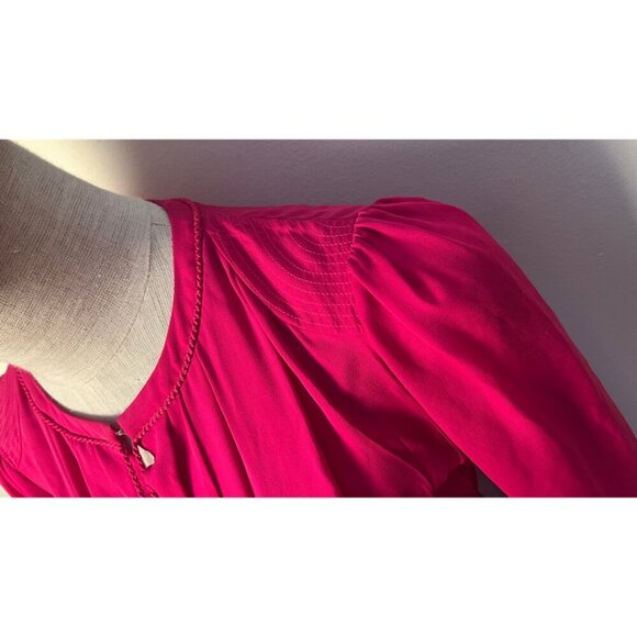 ROBERTO CAVALLI PEASANT BOHO PINK SILK MIDI TIERED DRESS 40 4 - Picture 6 of 15